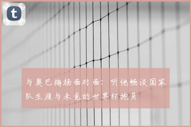 与奥巴梅杨面对面:听他畅谈国家队生涯与未竟的世界杯抱负